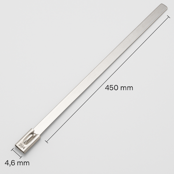 Metall-strips 304 stål 4,6 X 450mm